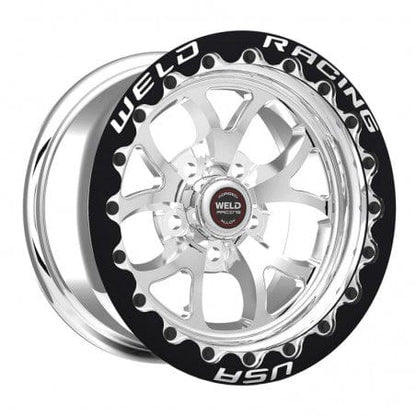 Weld 76LB509B45F S76 Beadlock Wheel 15x9 5x4.75 ET-13 BS4.5 Black Center - Polished Shell