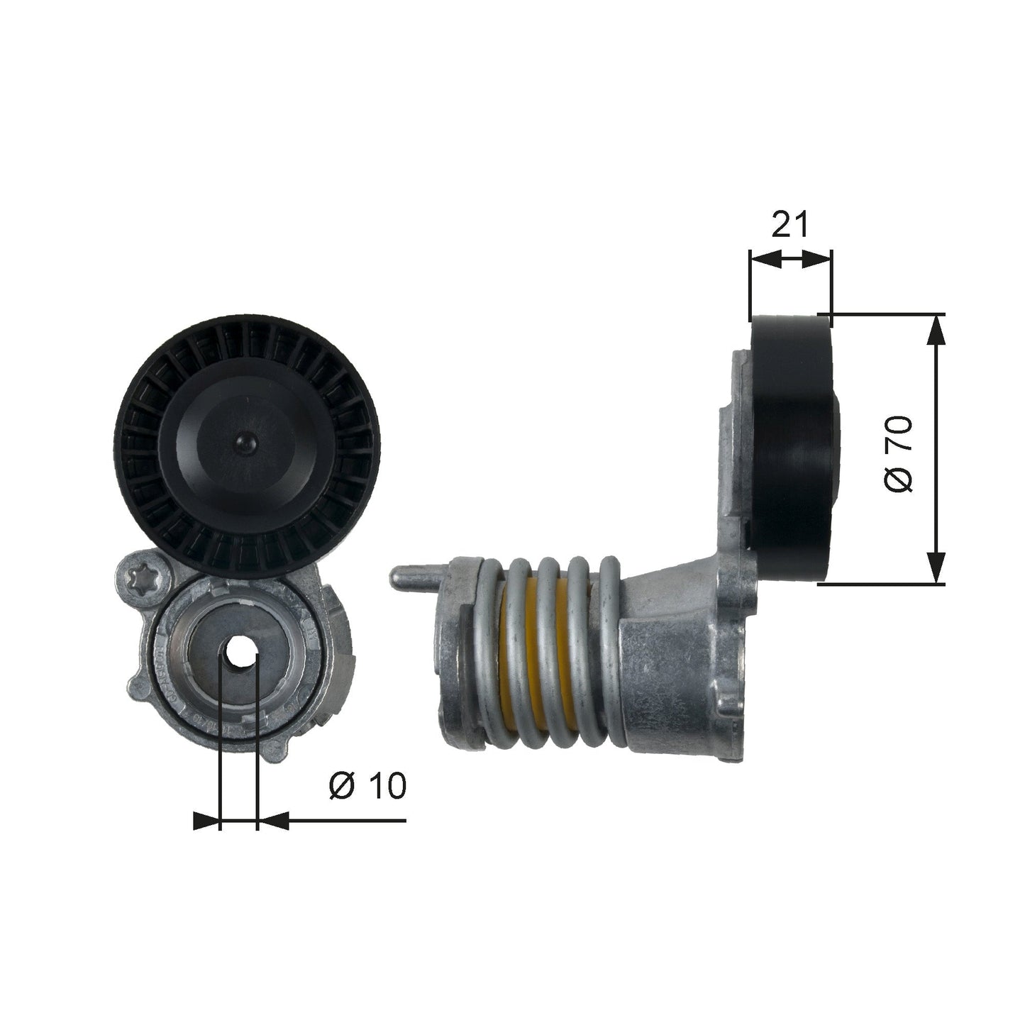 GATES GATT39157 V-Ribbed Belt Tensioner Pulley
