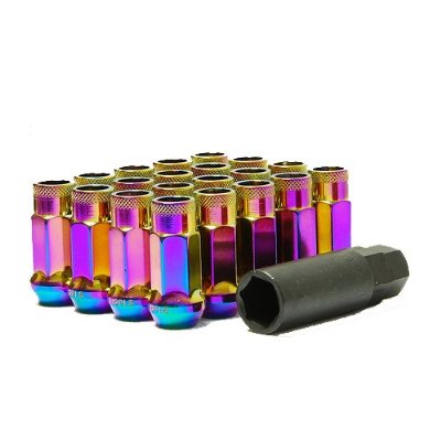 MUTEKI 32905N LUG NUTS KIT SR48 12X1.25 CHROME NEON (OPEN END)