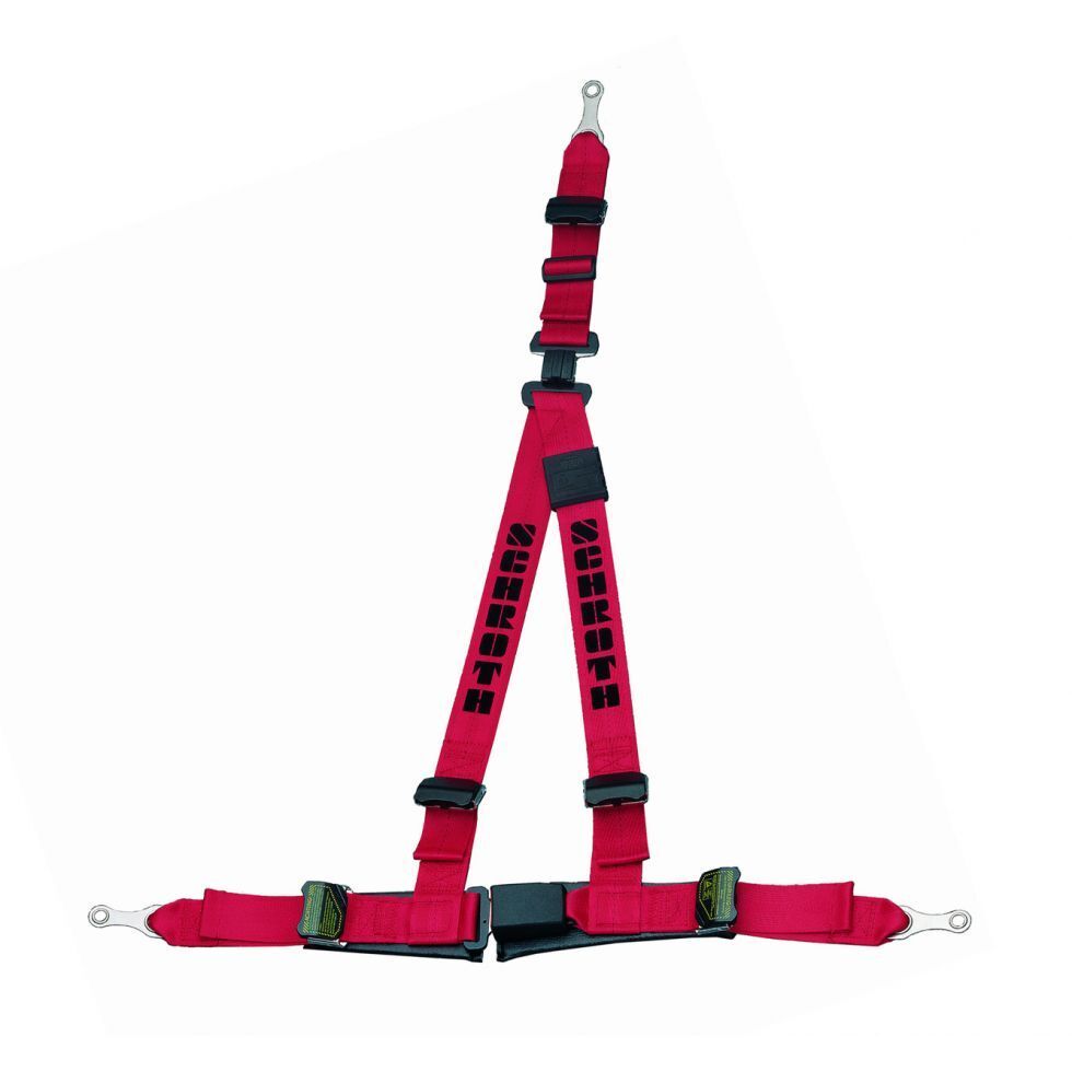 SCHROTH 10012E SEAT BELT RALLYE 3 3-POINT 50 MM (2") LEFT, ASM, ECE, RED
