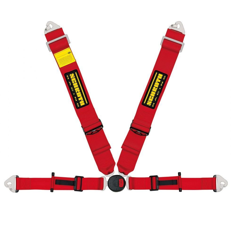 SCHROTH 25271 SEAT BELT PROFI 2-FE 4-POINT RIGHT ASM PULL DOWN RED
