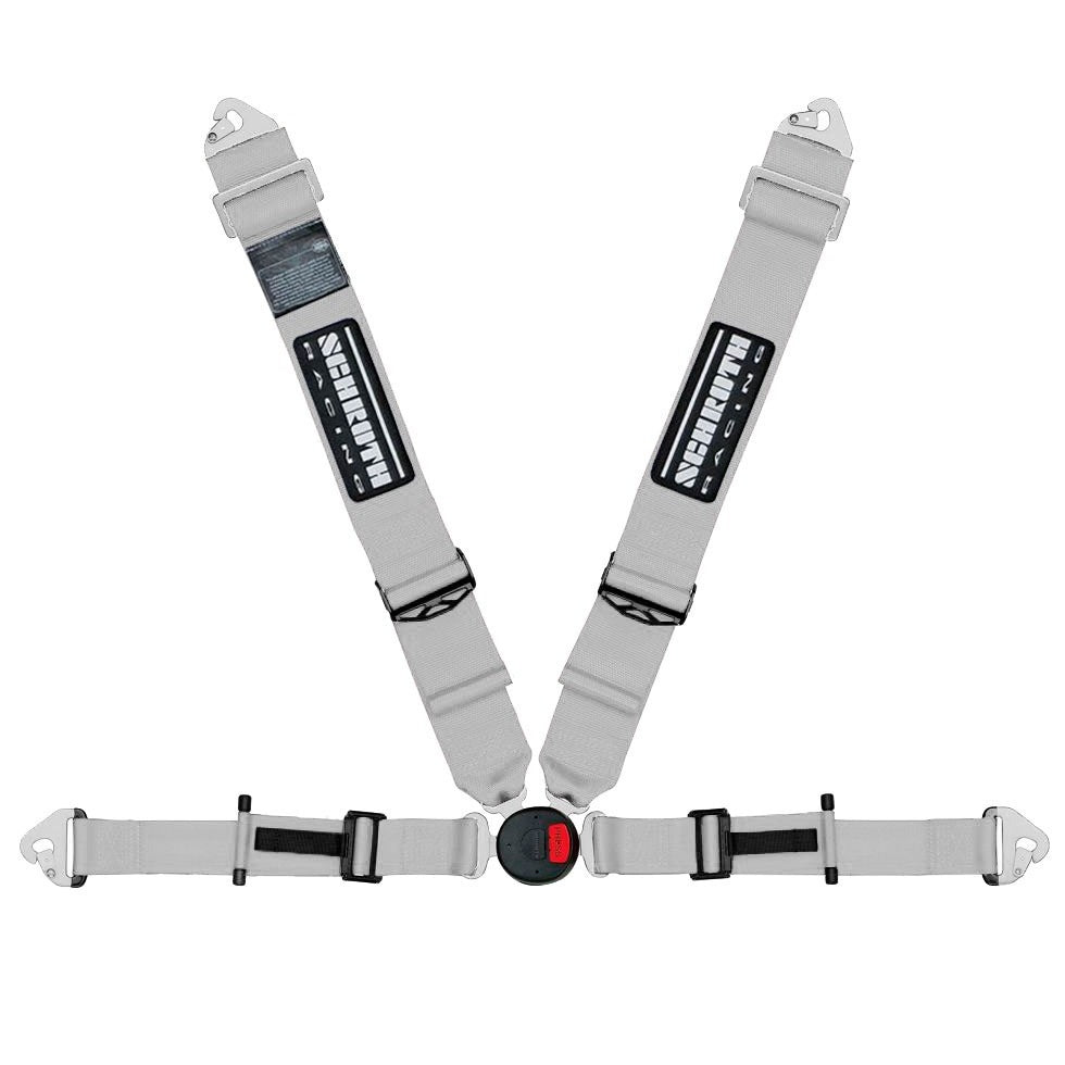 SCHROTH 25971 SEAT BELT PROFI 2-FE 4-POINT RIGHT, ASM,PULL DOWN, FIA, ECE, SILVER