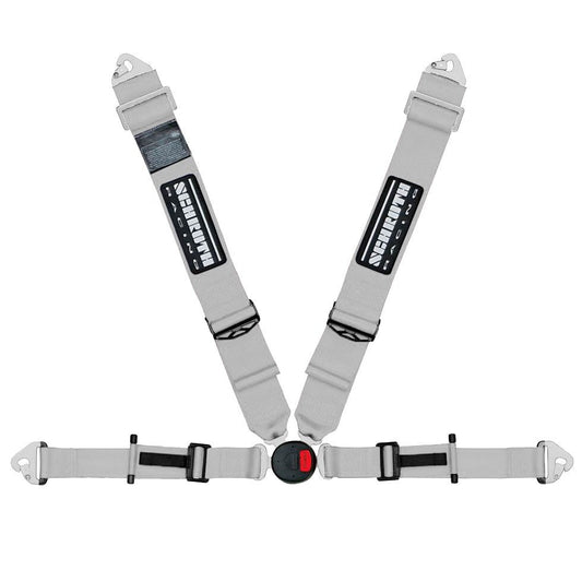 SCHROTH 25971 SEAT BELT PROFI 2-FE 4-POINT RIGHT, ASM,PULL DOWN, FIA, ECE, SILVER