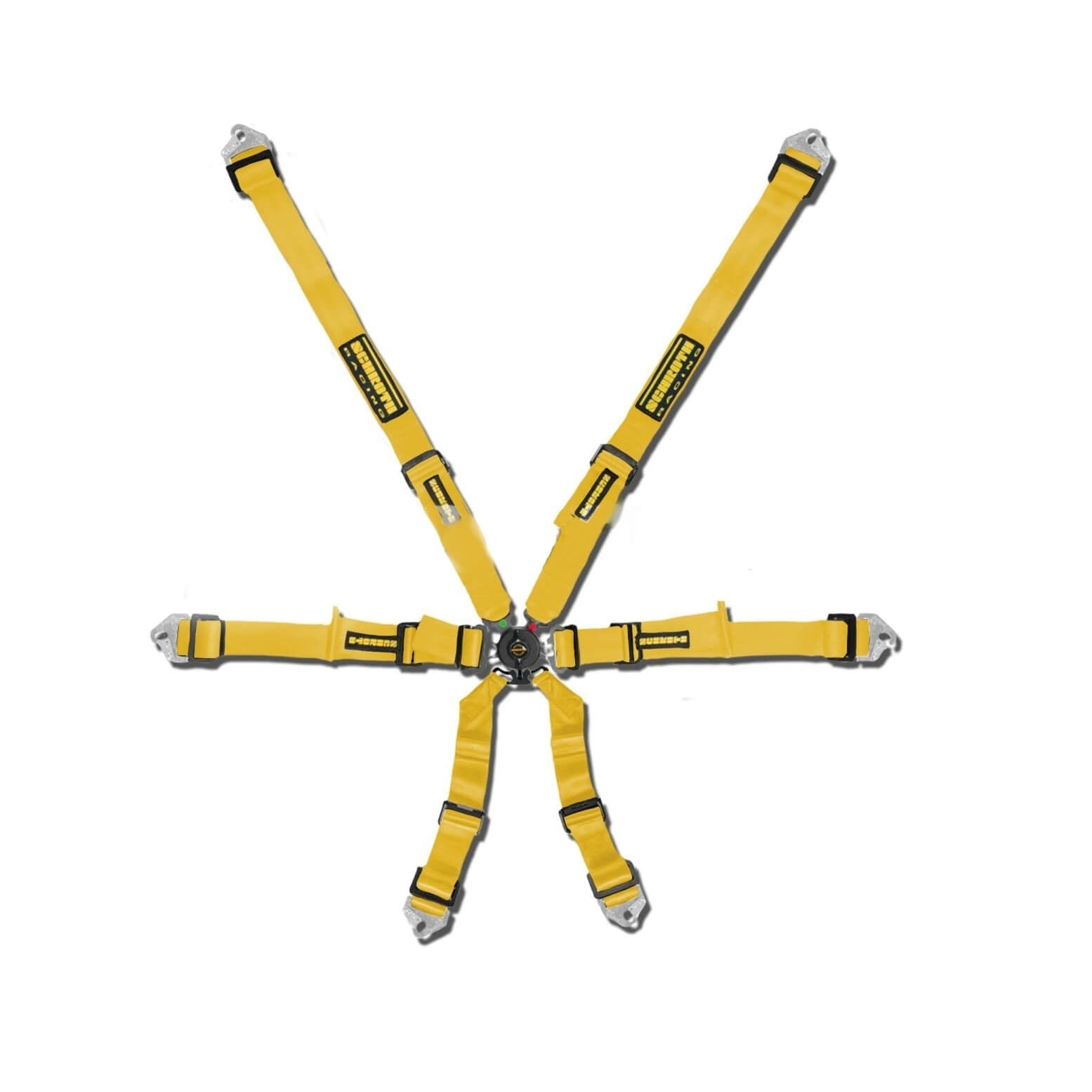 SCHROTH 94530A-H3 SEAT BELT FLEXI 6-POINT 2" (50 MM) 2X2 YELLOW FIA 8853-2016
