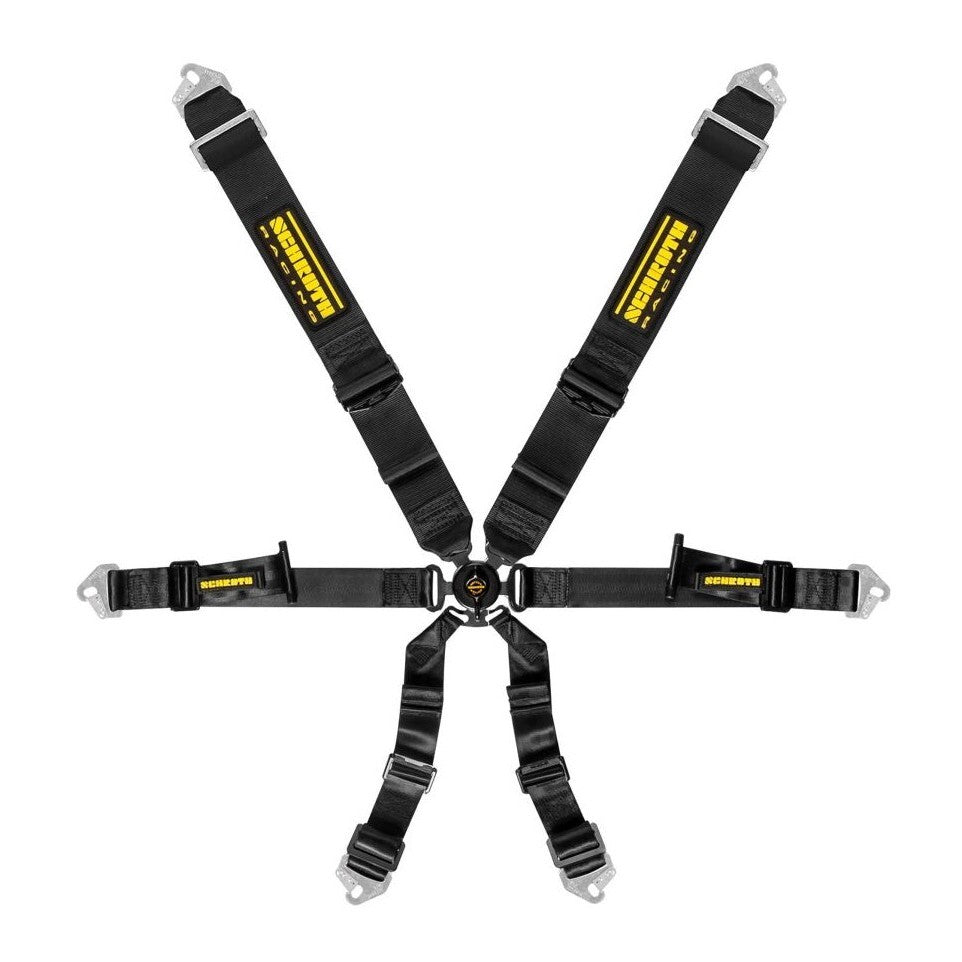 SCHROTH 94540-0 SEAT BELT PROFI 6-POINT 3X2 PULL-UP BLACK FIA 8853-2016