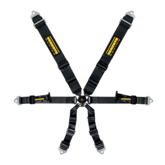 SCHROTH 94541-0 SEAT BELT PROFI 6-POINT 3X2 PULL-DOWN BLACK