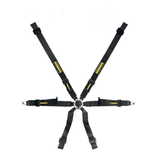SCHROTH 94581-0 SEAT BELT PROFI XLT 6-POINT 2X2 PULL-UP BLACK FIA 8853-2016