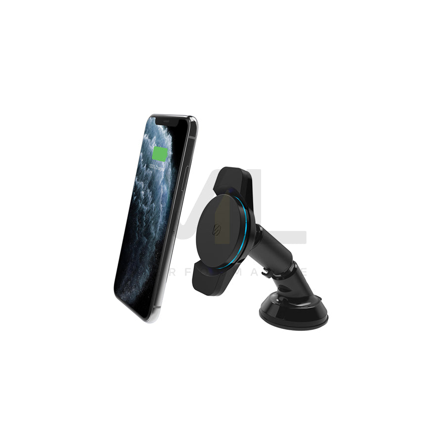 SCOSCHE MagicMount, Charge3, Double Pivot 8084 Car phone holder with ball joint, with wireless charger, windscreen, Magnetic, with USB plug (type C), universal 360°