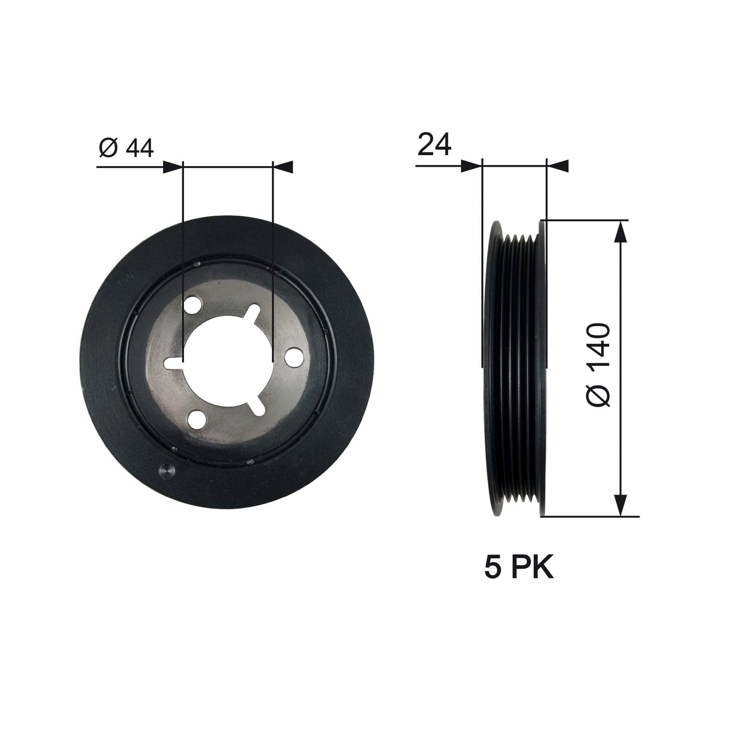 GATES GATTVD1125 Crankshaft Belt Pulley
