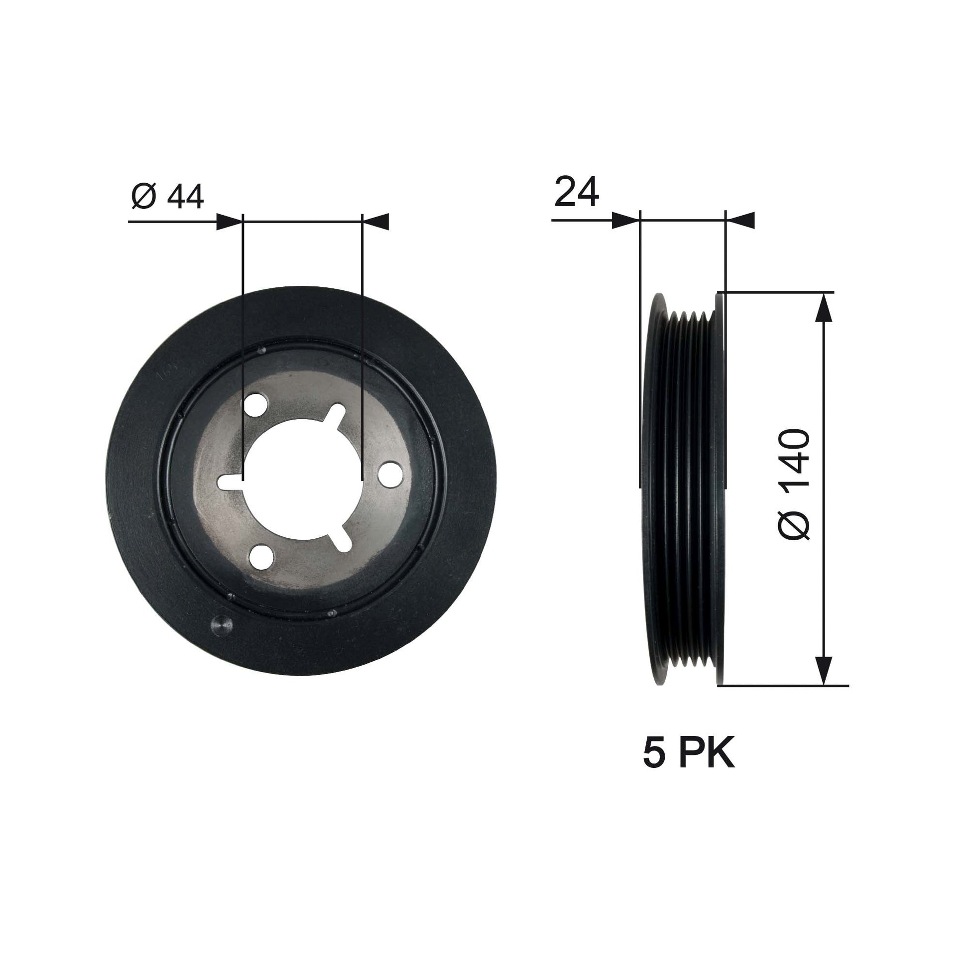 GATES GATTVD1125 Crankshaft Belt Pulley