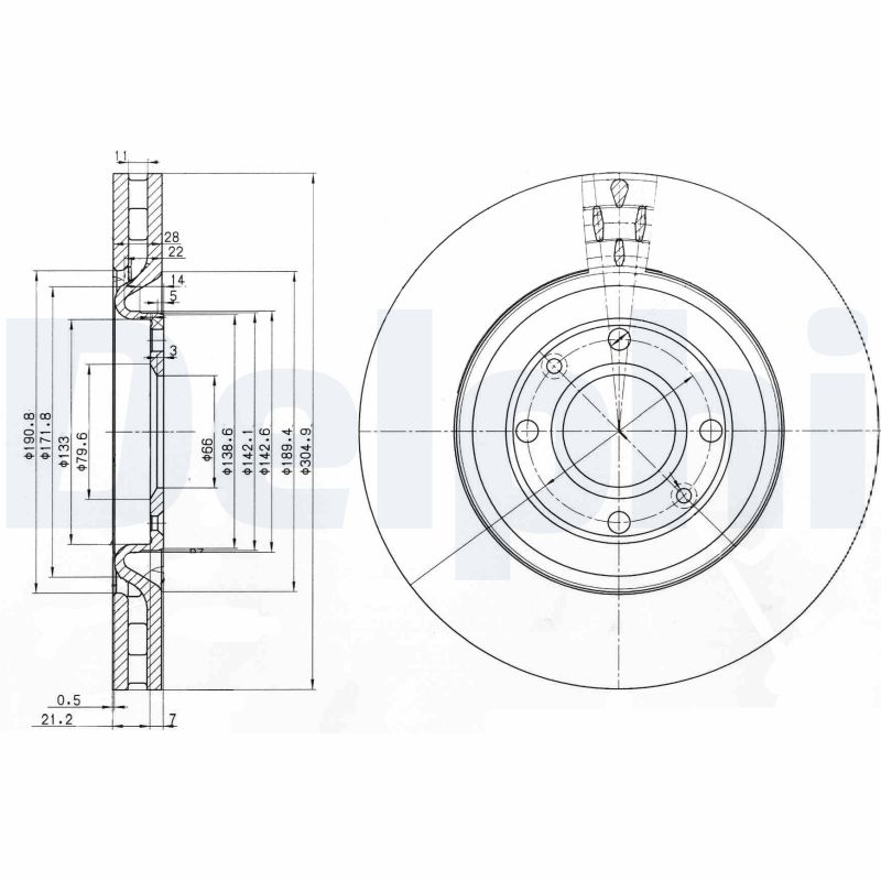 DELPHI BG3529 Brake Disc .