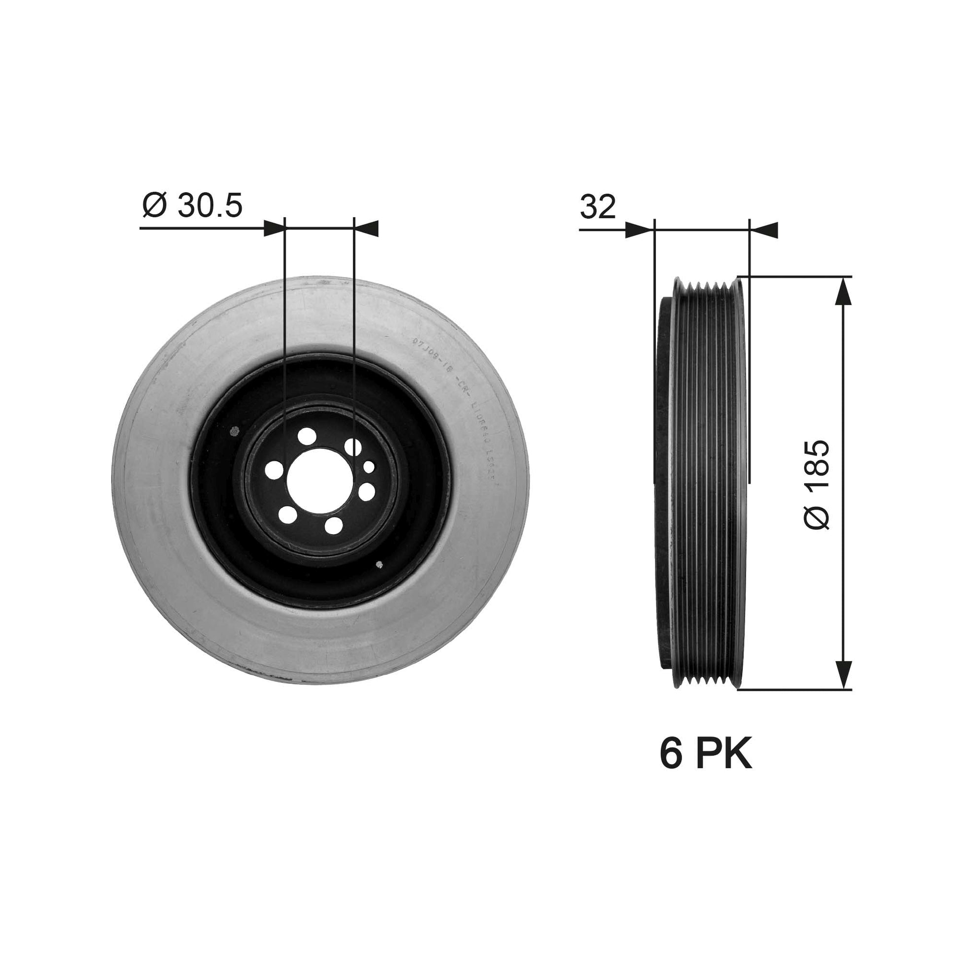 GATES GATTVD1042 Crankshaft Belt Pulley