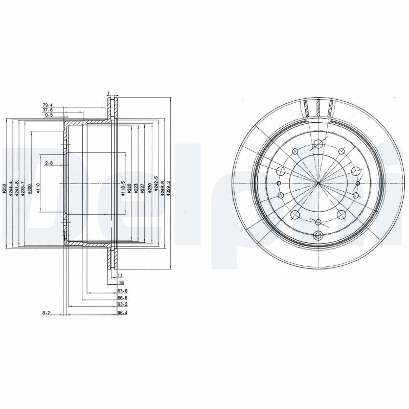 DELPHI BG3534 Brake Disc .