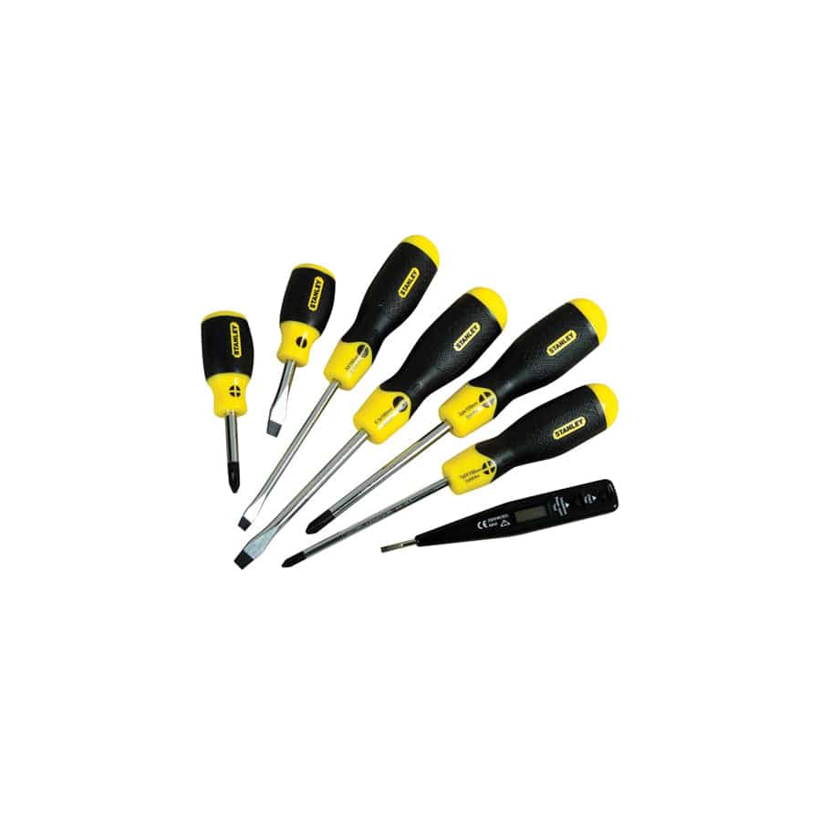 STANLEY® STA065009 Cushion Grip Screwdriver Set, 7 Piece/Voltage Tester