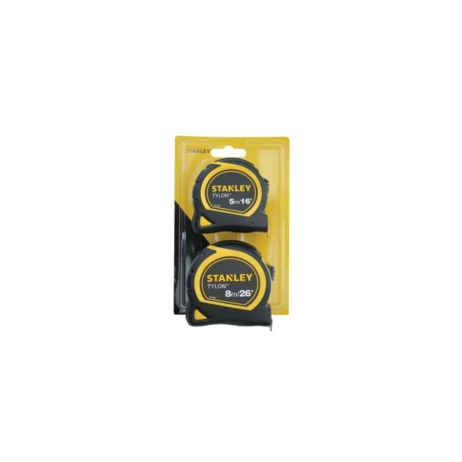 STANLEY® STA998985 Tylon Pocket Tapes 5m/16ft + 8m/26ft (Twin Pack)