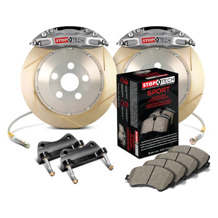 StopTech 83.055.4300.R3 Trophy Sport Big Brake Kit - Front - 328x28mm Slotted & Zinc Coated - STR-40 Anodized
