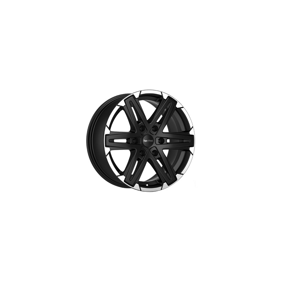 SuperMetal Compass 8.5x18 ET40 20020 Matt Black Rim Polish Wheel