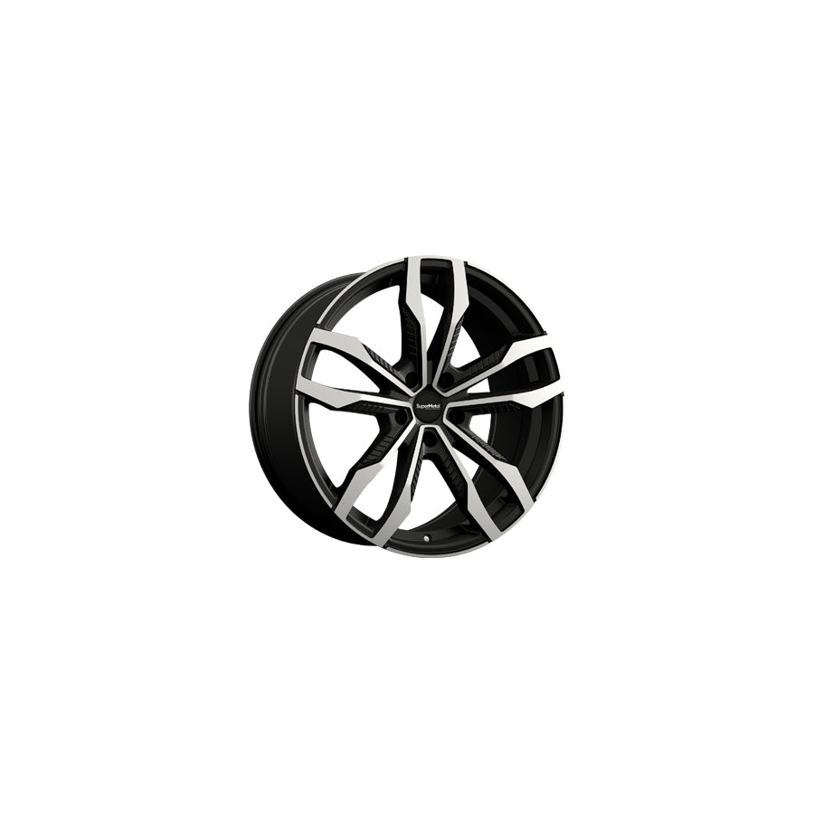SuperMetal Fin 9x20 ET45 55272 Matt Black Polished Wheel