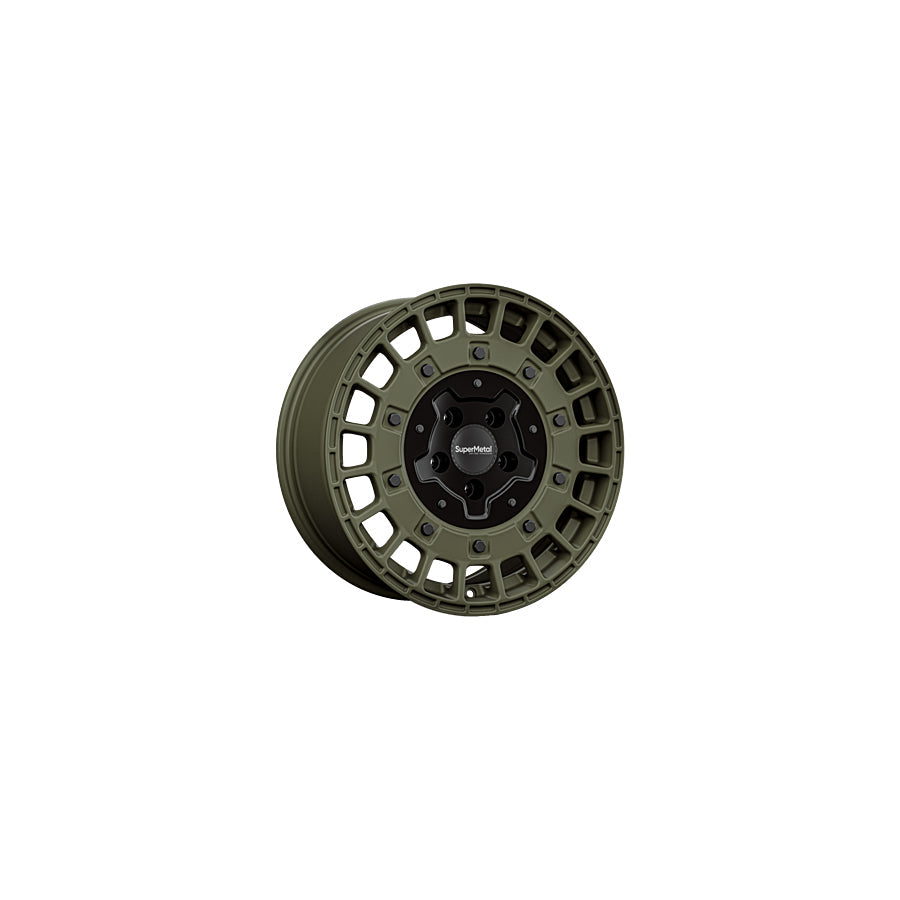 SuperMetal Rig 8x18 ET45 58066 Battle Green Matt Black Wheel