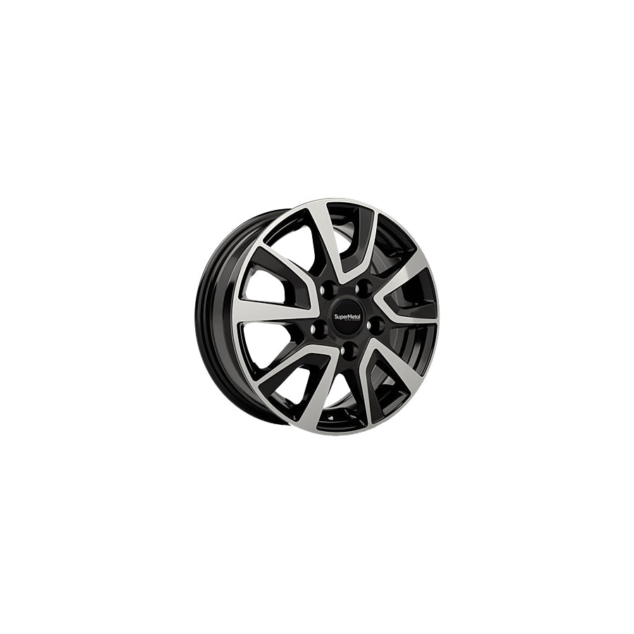 SuperMetal Vault 6x15 ET68 44033 Black Glossy Polished Wheel