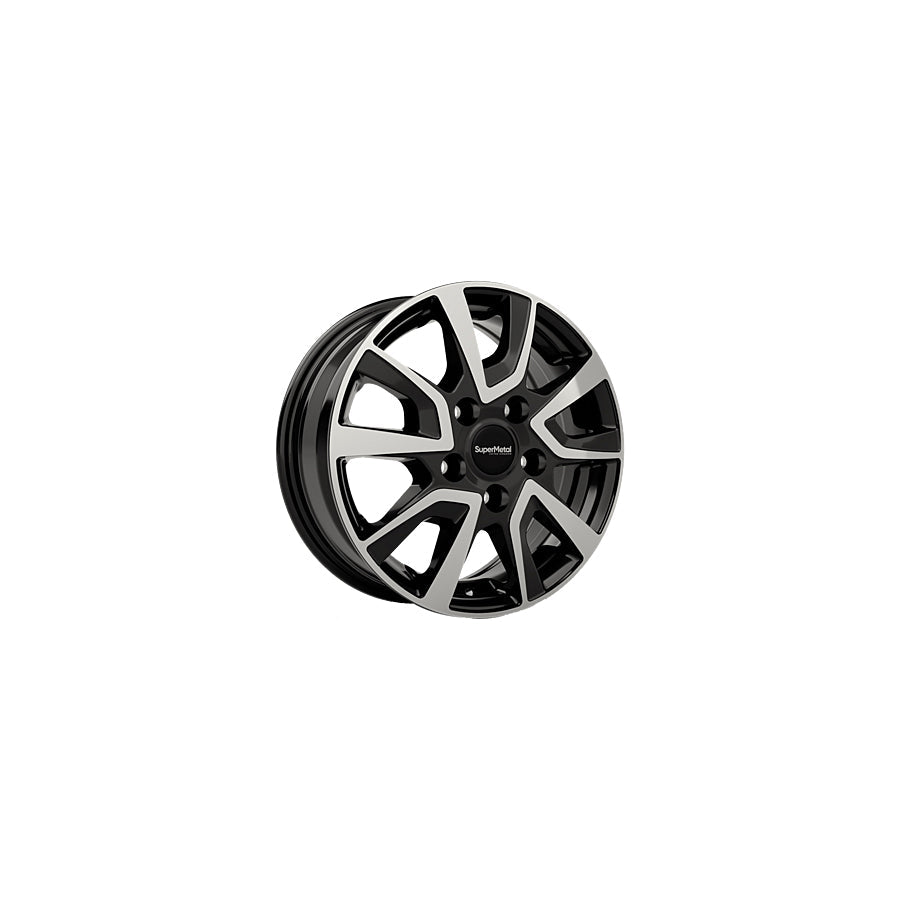 SuperMetal Vault 7.5x18 ET53 44397 Black Glossy Polished Wheel