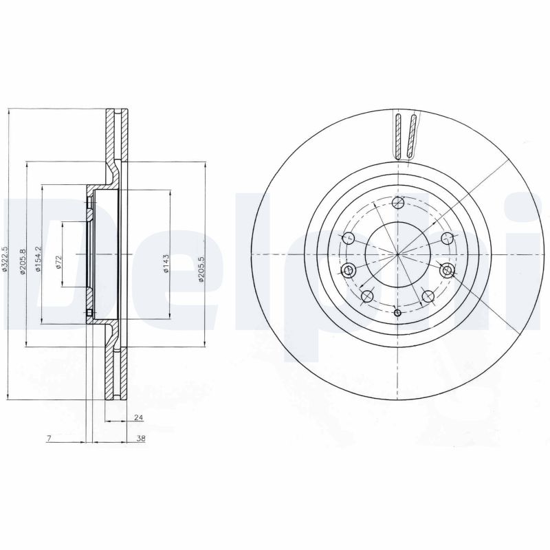 DELPHI BG4028 Brake Disc .