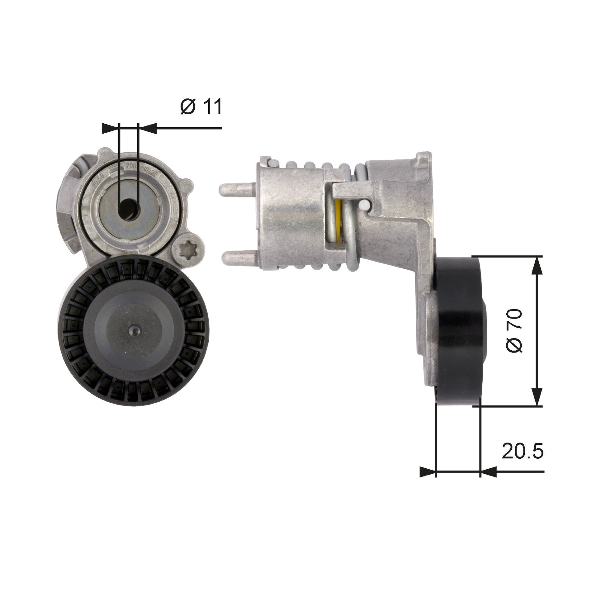 GATES GATT39117 V-Ribbed Belt Tensioner Pulley