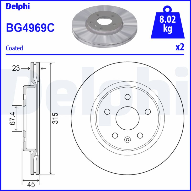 DELPHI BG4969C Brake Disc .