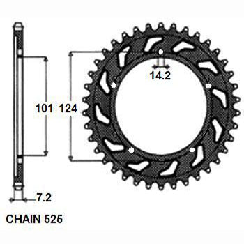 SUNSTAR SUNR1-4442-40 Chain Sprocket