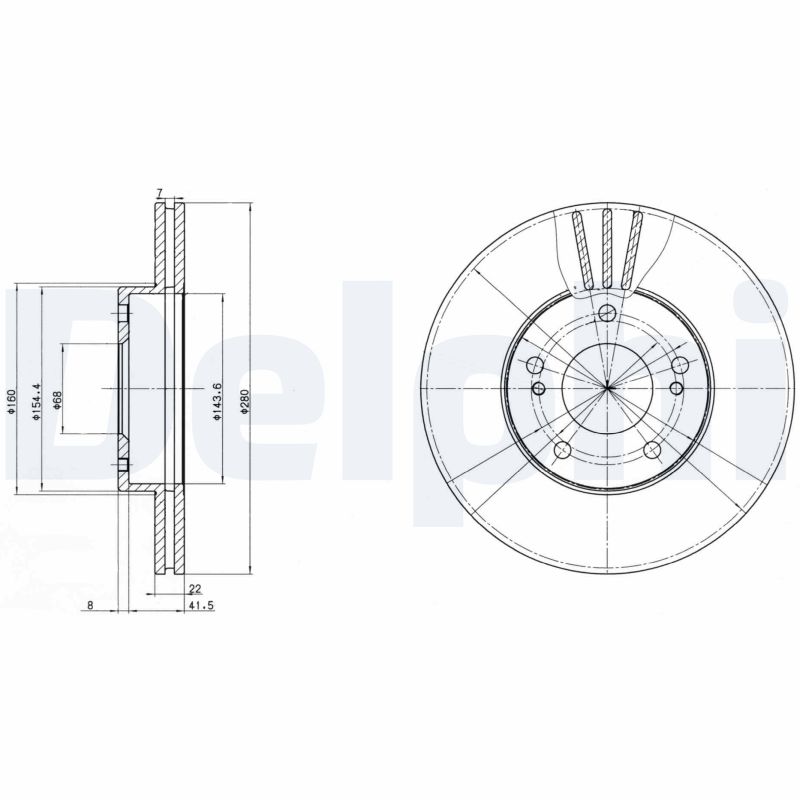 DELPHI BG2682 Brake Disc .