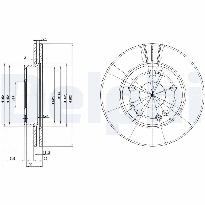 DELPHI BG2397 Brake Disc .