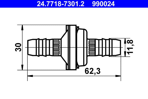 ATE 24-7718-7301-2 Vacuum Hose Valve