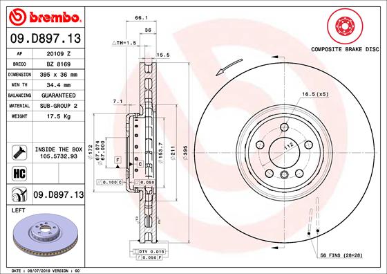 HERTH+BUSS JAKOPARTS J3288006 Disc Brake Caliper Repair Kit