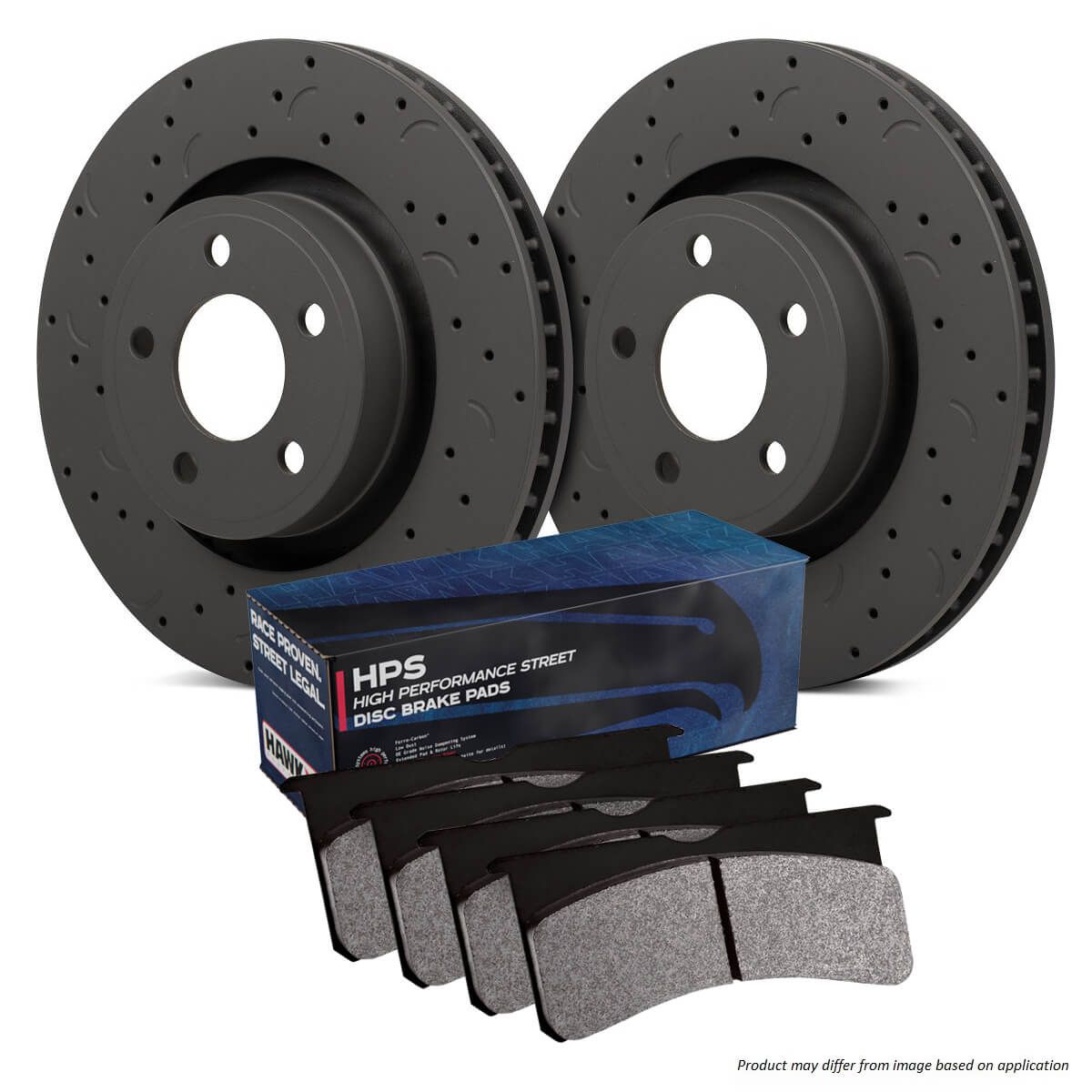 Hawk Performance HKC5300.315F Brake Kit - HPS Pads & Talon Slotted & Drilled Discs Front