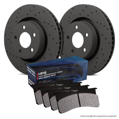 Hawk Performance HKC4901.435F Brake Kit - HPS Pads & Talon Slotted & Drilled Discs Front