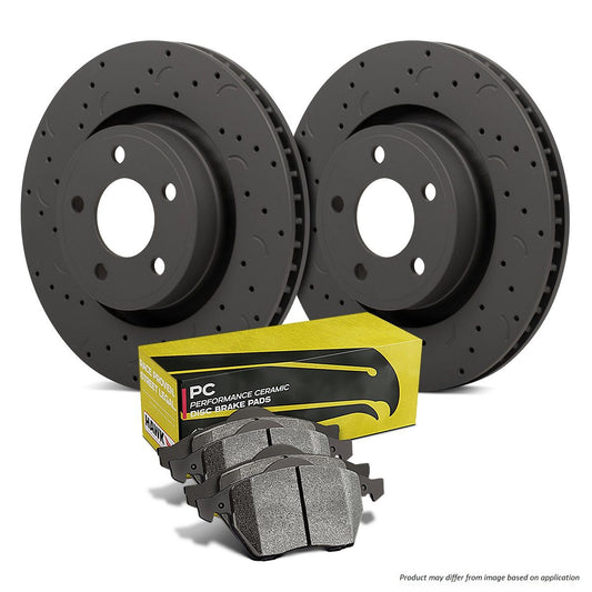 Hawk Performance HKC4790.325Z Brake Kit - PC Pads & Talon Slotted & Drilled Discs Front
