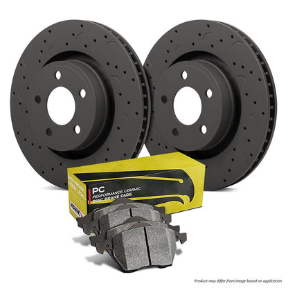 Hawk Performance HKC4955.432Z Brake Kit - PC Pads & Talon Slotted & Drilled Discs Front