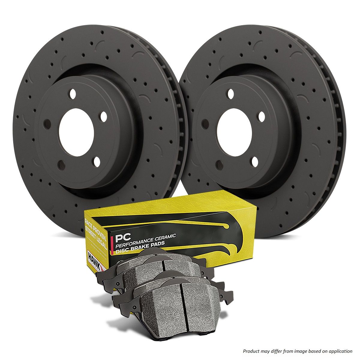 Hawk Performance HKC4913.478Z Brake Kit - PC Pads & Talon Slotted & Drilled Discs Rear