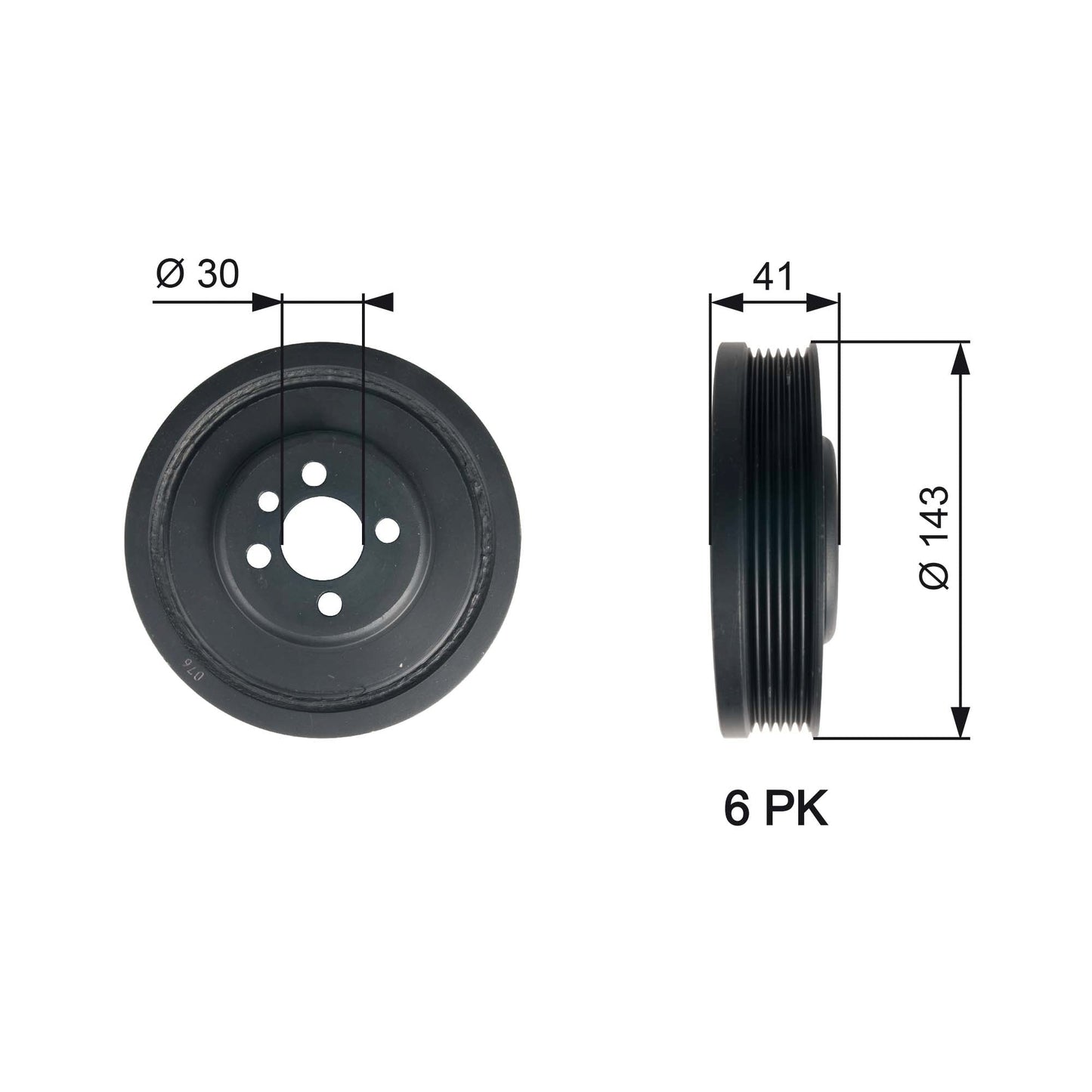 GATES GATTVD1001 Crankshaft Belt Pulley