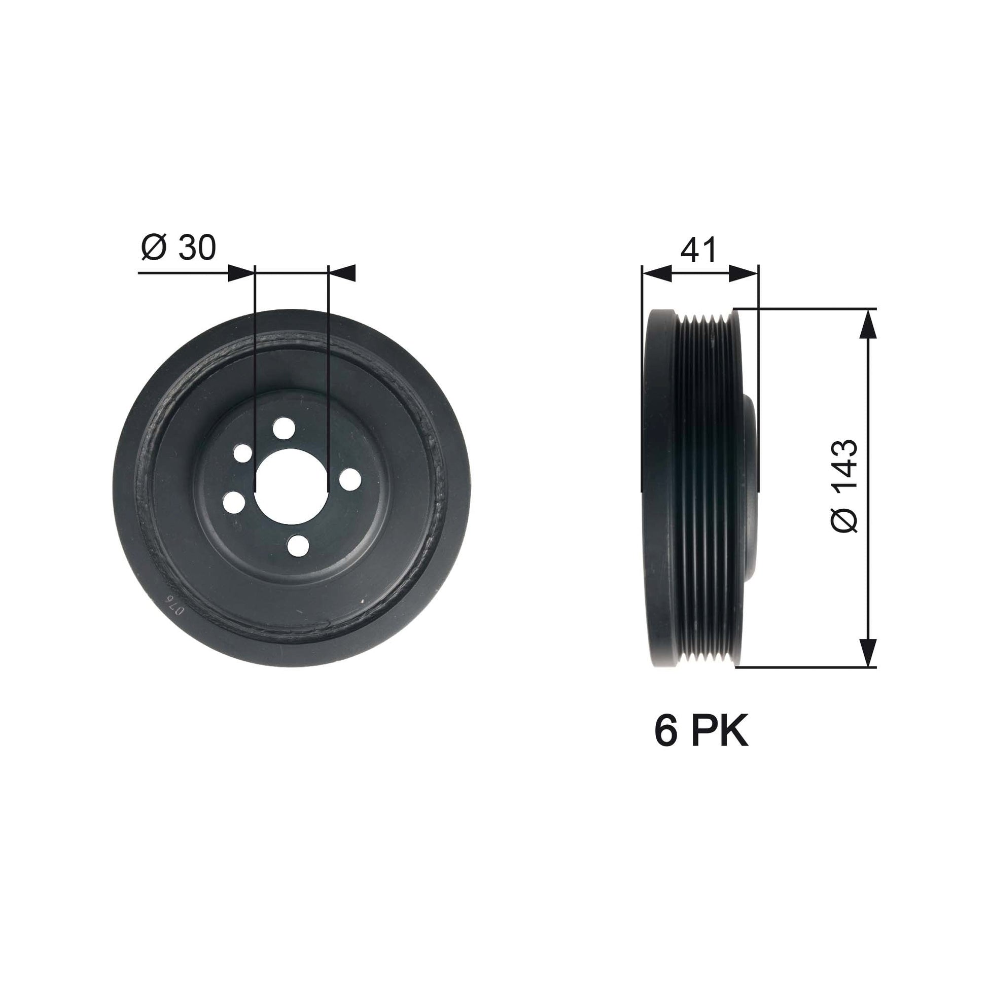 GATES GATTVD1001 Crankshaft Belt Pulley