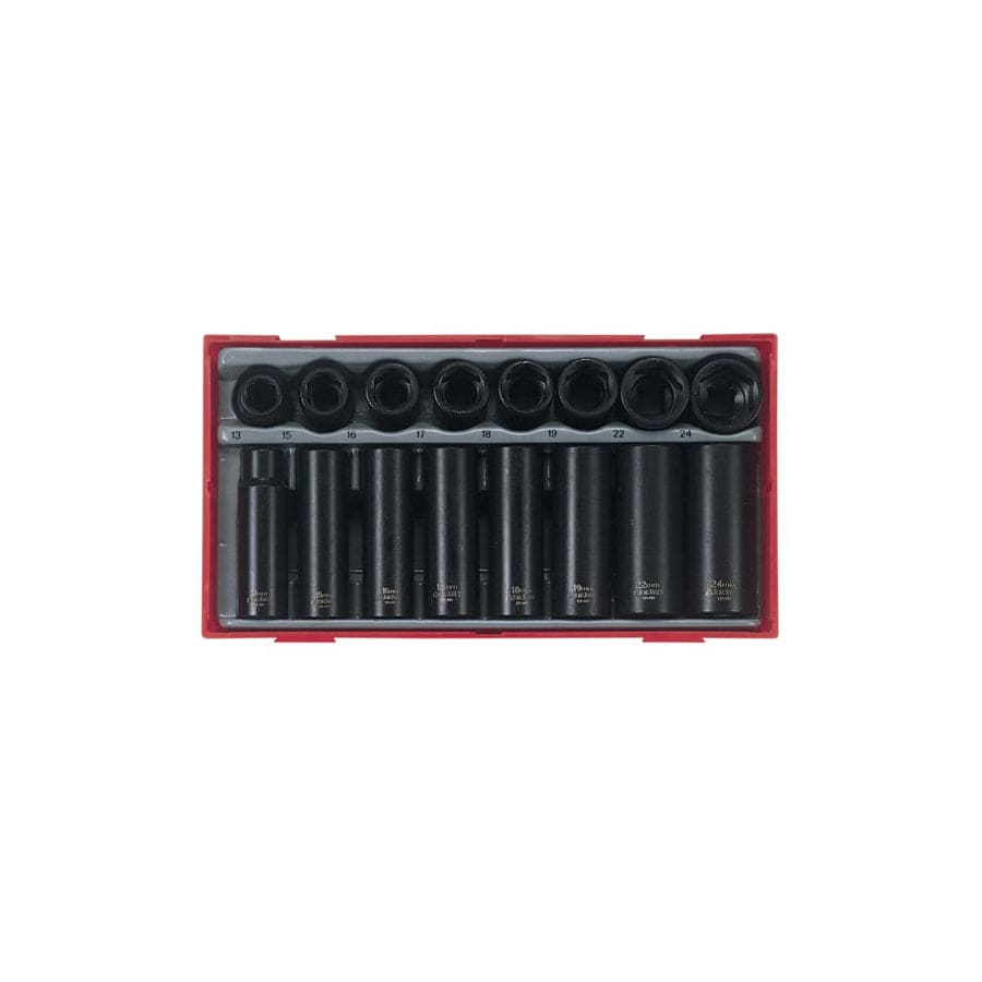 Teng TENTT9116 TT9116 Regular/Deep Impact Socket Set, 16 Piece- 1/2in Drive