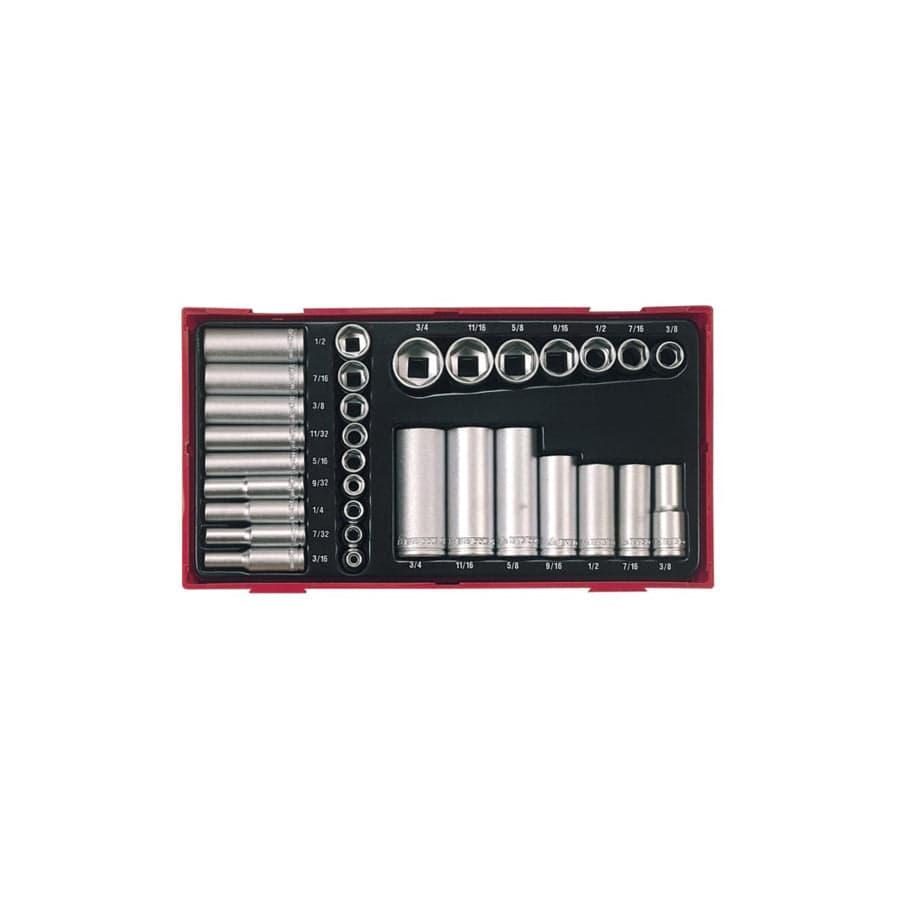 Teng TENTTAF32 TTAF32 Regular/Deep Socket Set, 32 Piece - 1/4 & 3/8in Drive