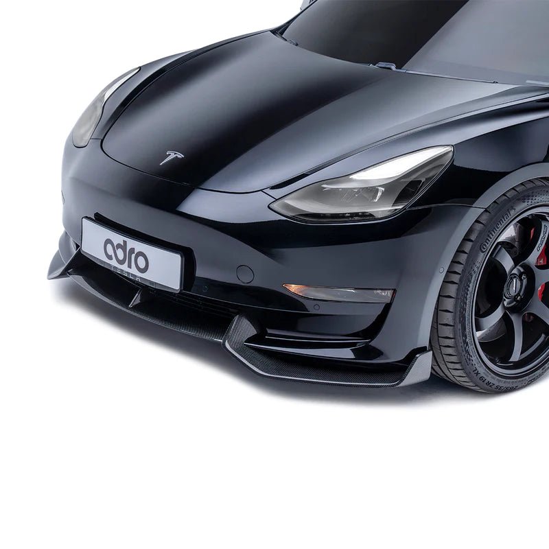 Adro A15A10-1202 Tesla Model 3 Carbon Fibre V2 Front Splitter (2017+)