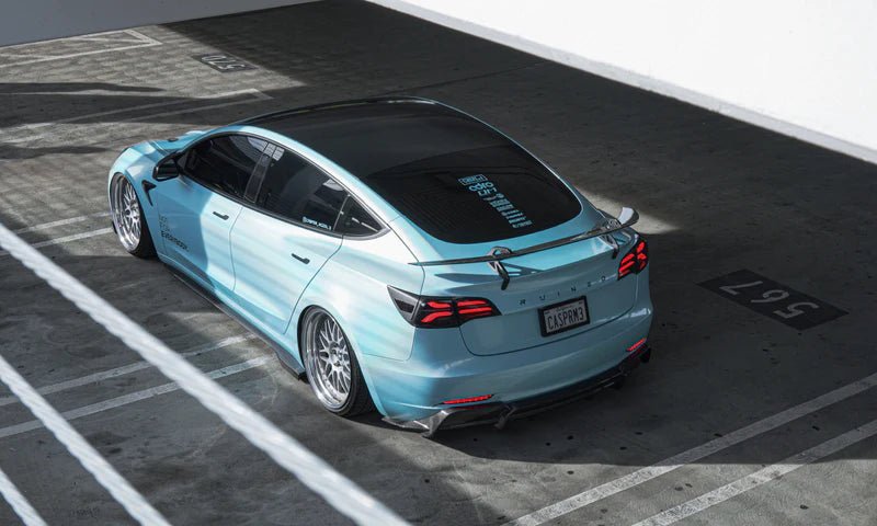 Adro A15A10-1503 Tesla Model 3 Pre-Preg Carbon Fibre AT-S Swan Neck Rear Wing (2017+)