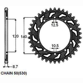 SUNSTAR SUNR1-5500-41 Chain Sprocket