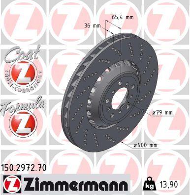 Zimmermann 150.2972.70 400X36Mm 2-Piece High-Carbon Alloy Front Brake Disc for BMW 2 Coupe (F22, F87) - Right