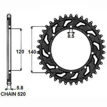 SUNSTAR SUNR1-3532-44 Chain Sprocket