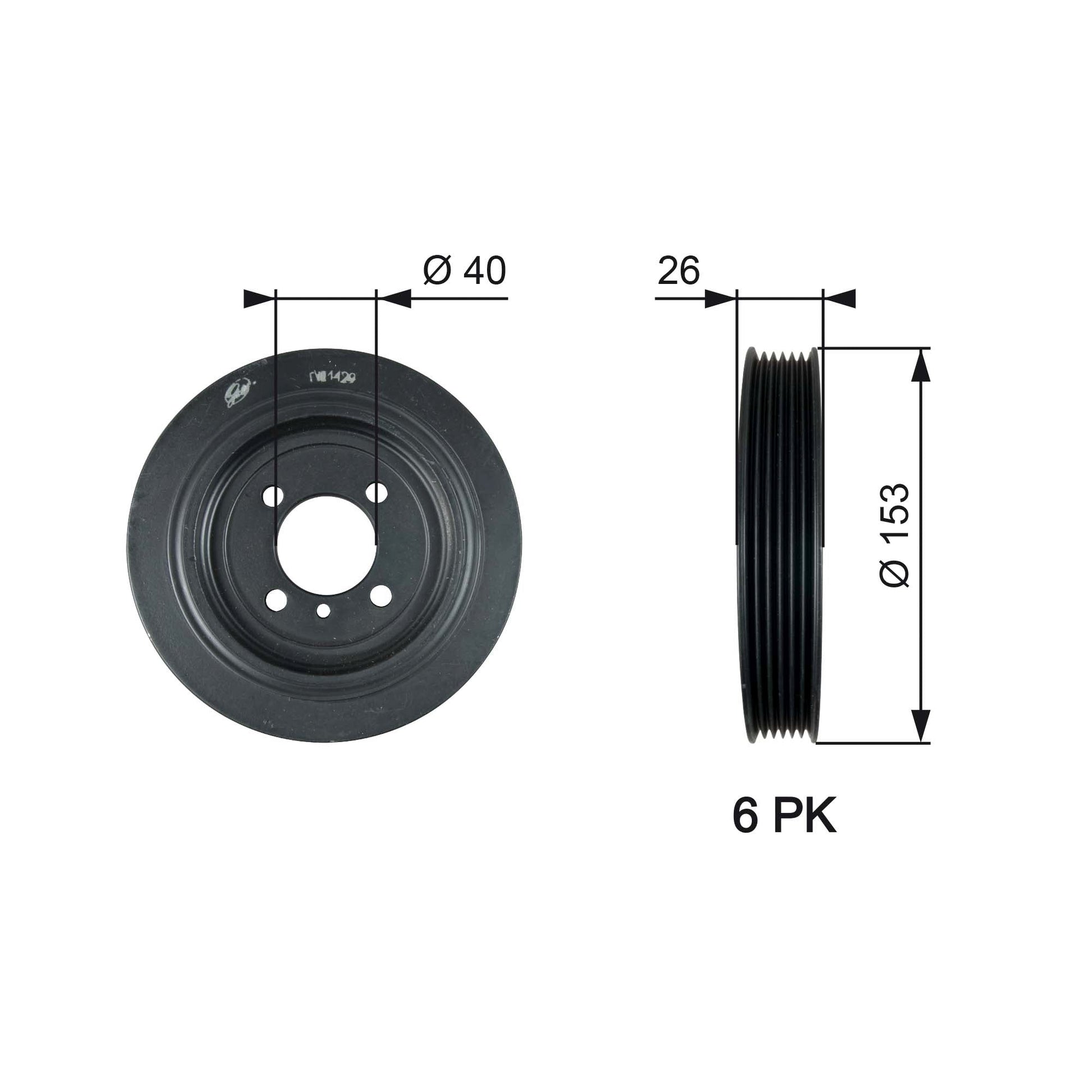 GATES GATTVD1129 Crankshaft Belt Pulley