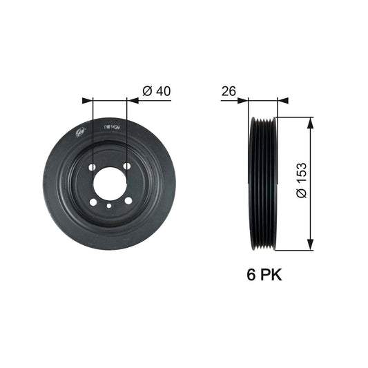 GATES GATTVD1129 Crankshaft Belt Pulley