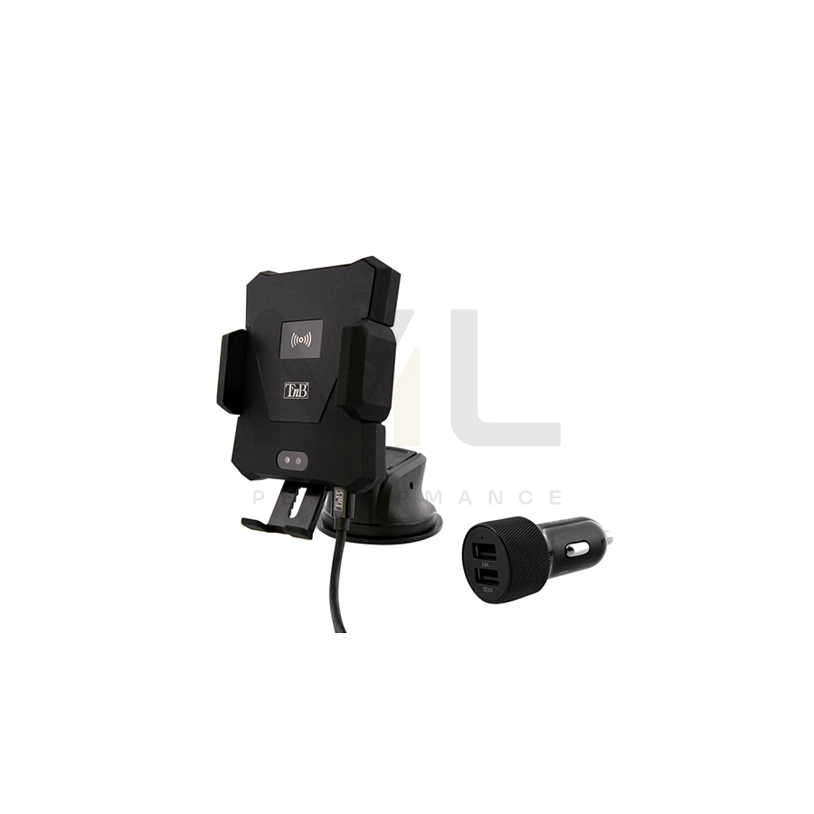 TnB 8701 Car phone holder with charger, with wireless charger, cigarette lighter, windscreen, with USB cable, universal